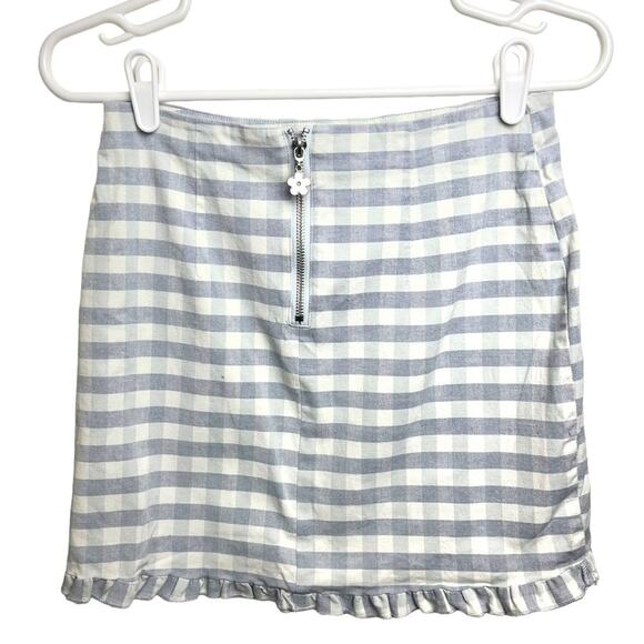 Urban Outfitters Ashton Ruffle Soft Purple Check Mini Skirt Women’s M - Picture 9 of 11